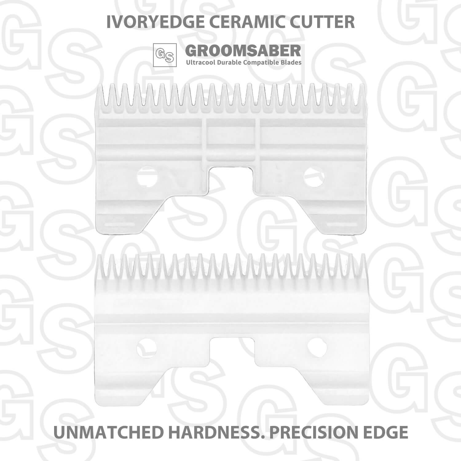 Full Set of Ceramic Clipper Blades with IvoryEdge Cutters